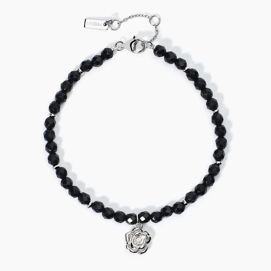 MABINA - Bracciale con agata nera LA VIE EN ROSE