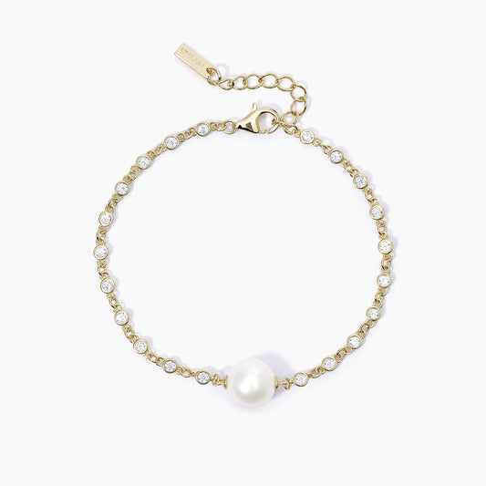 MABINA - Bracciale dorato con perla DUCHESSA
