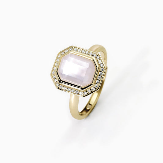 MABINA - Anello taglio ottagonale con madreperla JETSET