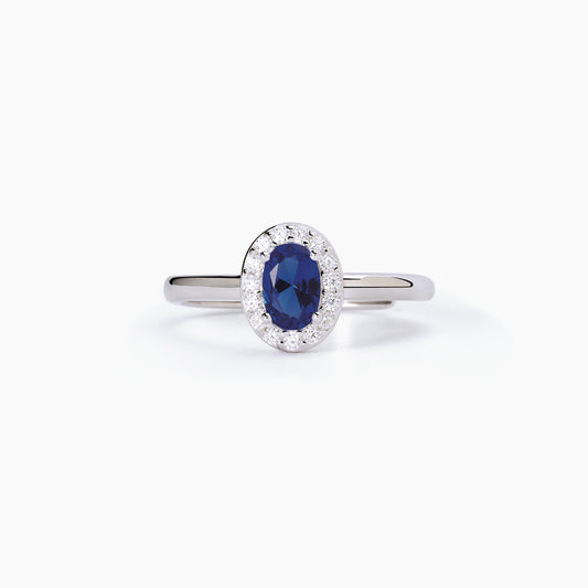 MABINA - Anello con zaffiro sintetico ovale COOL OR RÉTRO
