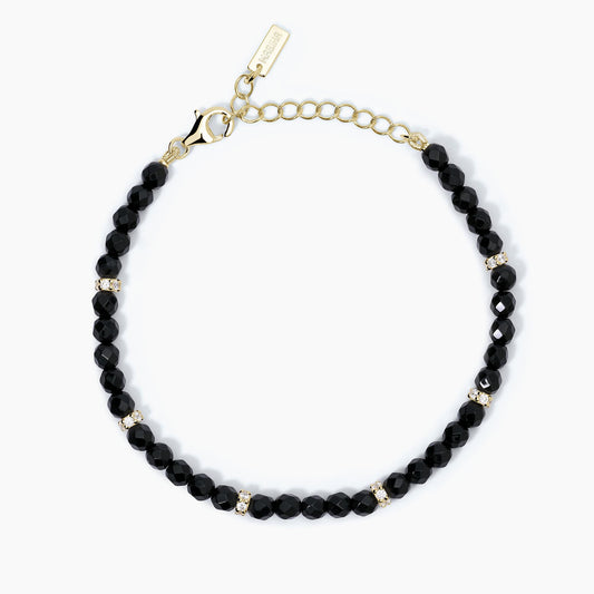 MABINA - Bracciale in argento con agata nera COLOR CODE