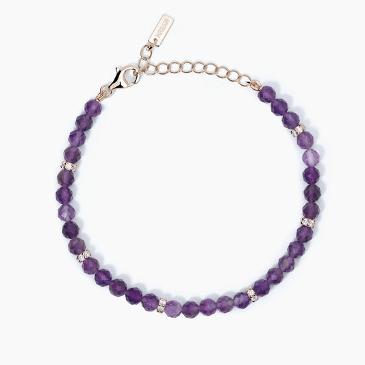MABINA - Bracciale in argento con ametista e cristalli bianchi COLOR CODECOLOR CODE