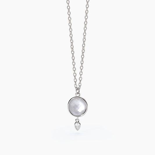 MABINA - Girocollo in argento con madreperla e cristallo di rocca COLETTE