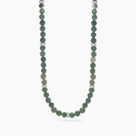 MABINA - Girocollo in argento con giada verde COLOR CODE