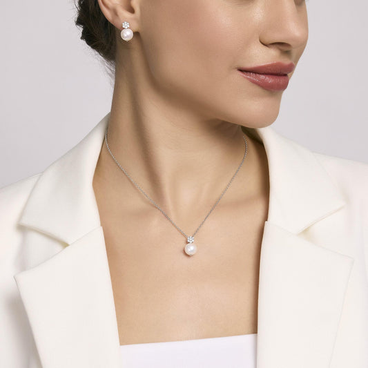 MABINA - Girocollo in argento con perla coltivata FIOR FIORE