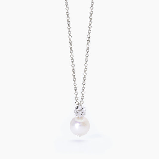 MABINA - Girocollo in argento con perla coltivata FIOR FIORE