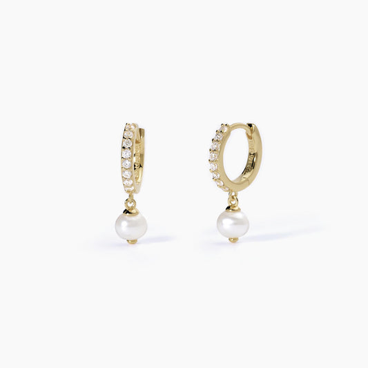 MABINA - Orecchini a cerchio con perle coltivate INVITO A NOZZE