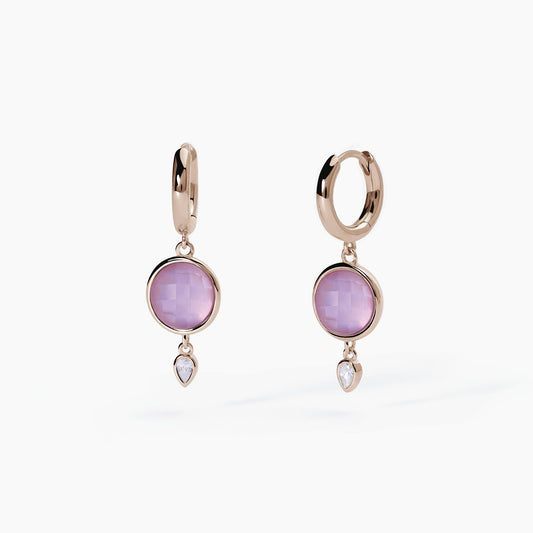 Orecchini con pendente in giada lavanda COLETTE