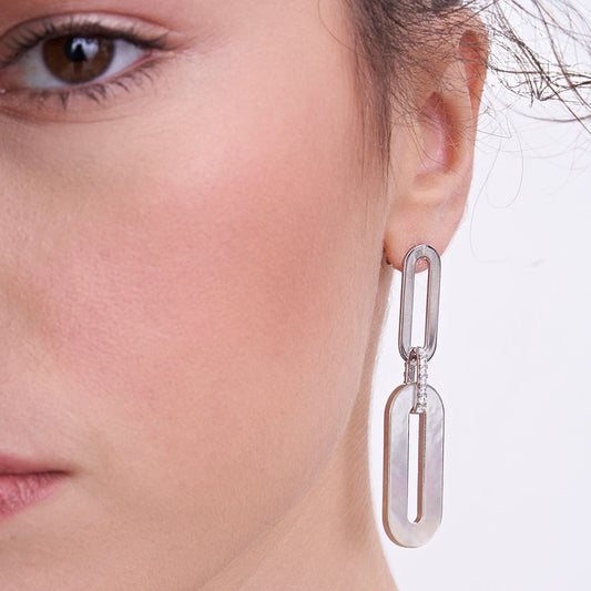 UNOAERRE - Silver MOP Earrings