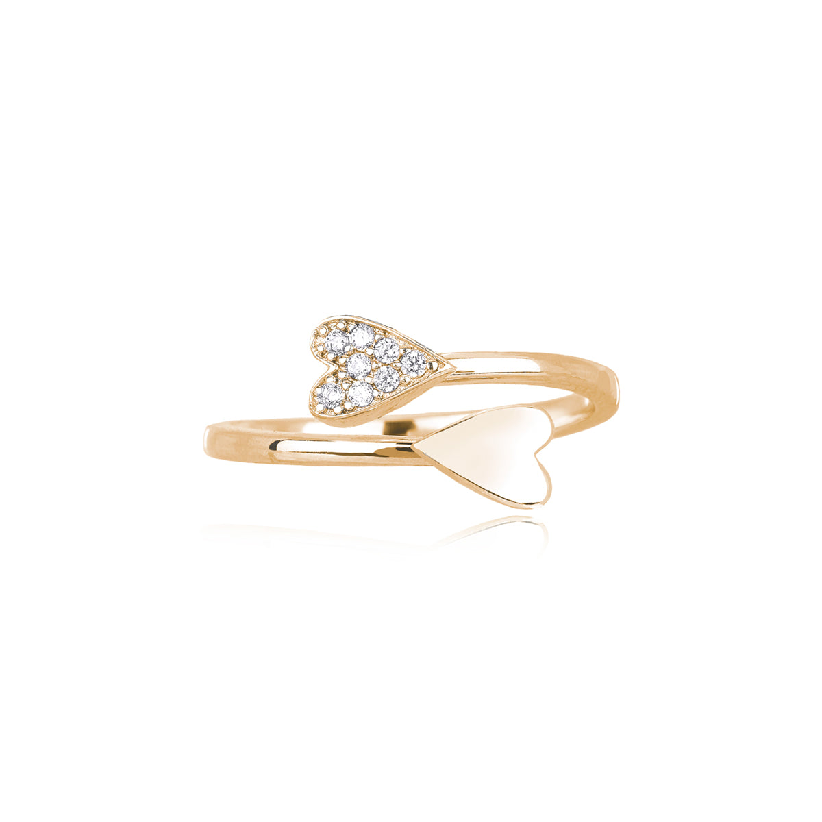 MABINA - Anello Cotrarié Cuori in Argento Dorato