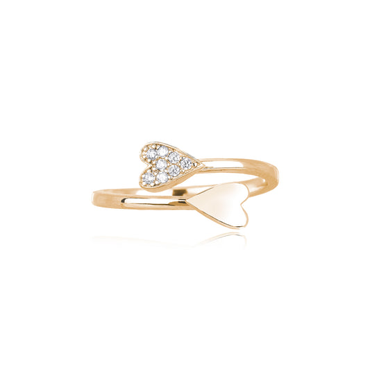 MABINA - Anello Cotrarié Cuori in Argento Dorato