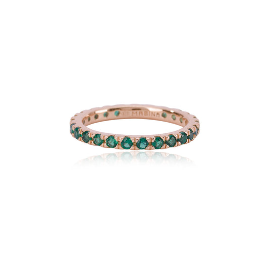 MABINA - Synthetic Emeralds Eternity Ring