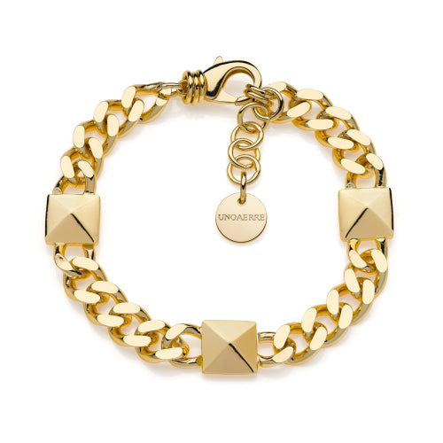UNOAERRE - Bracciale Groumette Piramide Dorato
