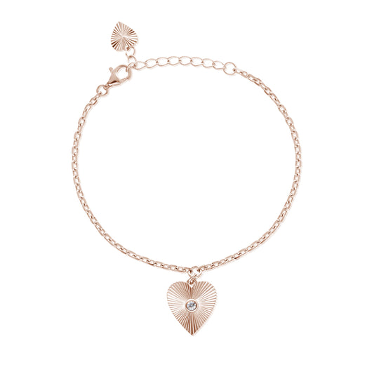 MABINA - Bracciale Cuore Raggi di Luce Rose