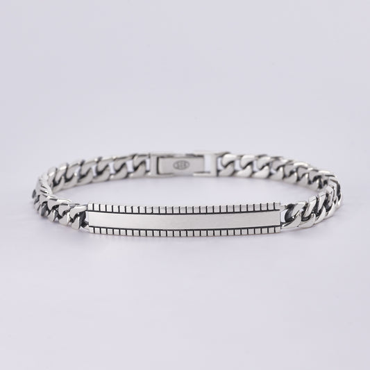 MABINA UOMO - Bracciale Groumette con Piastra