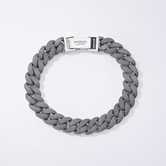 MABINA UOMO - Bracciale Groumette Borchiata