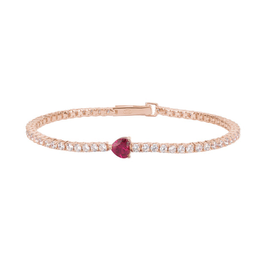 MABINA - Bracciale Tennis con Cuore