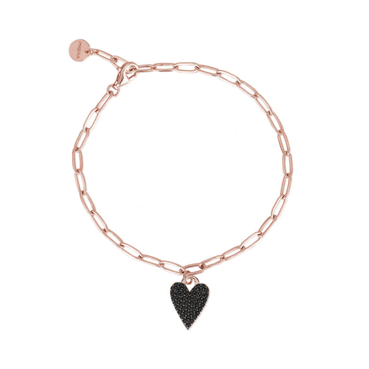 MABINA - Bracciale Cuore Rose Black