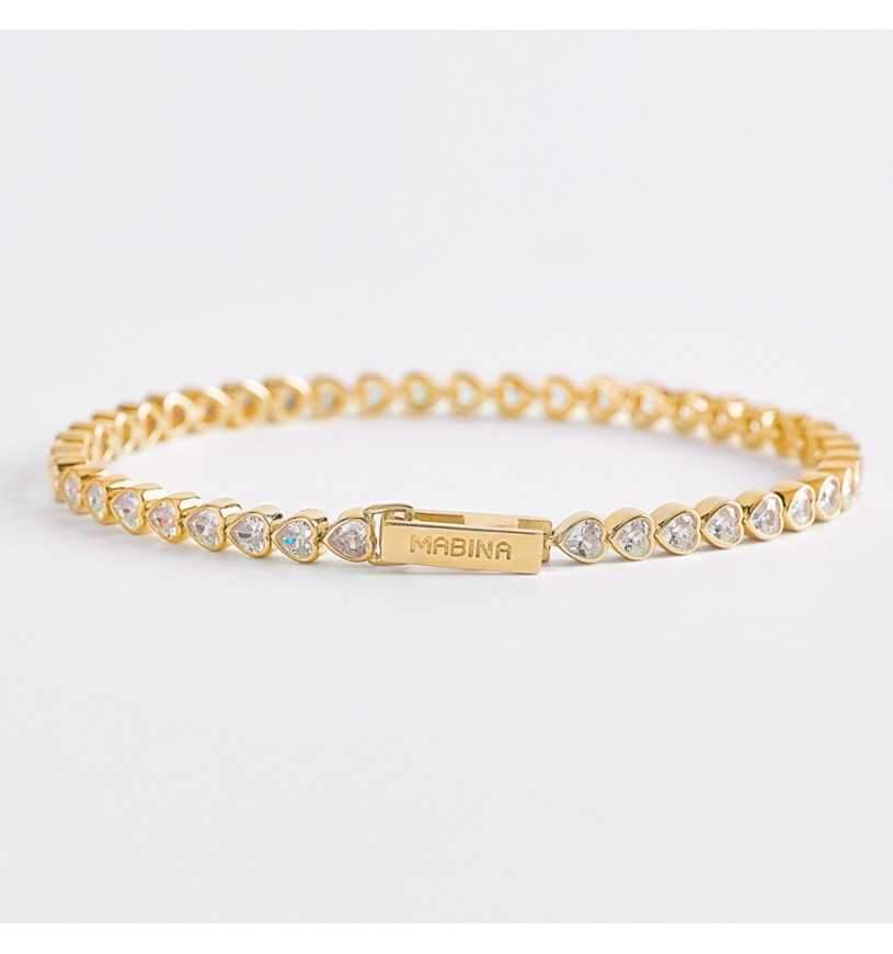 MABINA - Bracciale Tennis Cuore Dorato