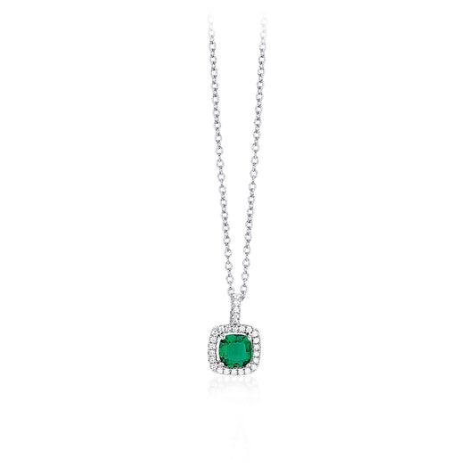 MABINA - Necklace with Emerald Glass