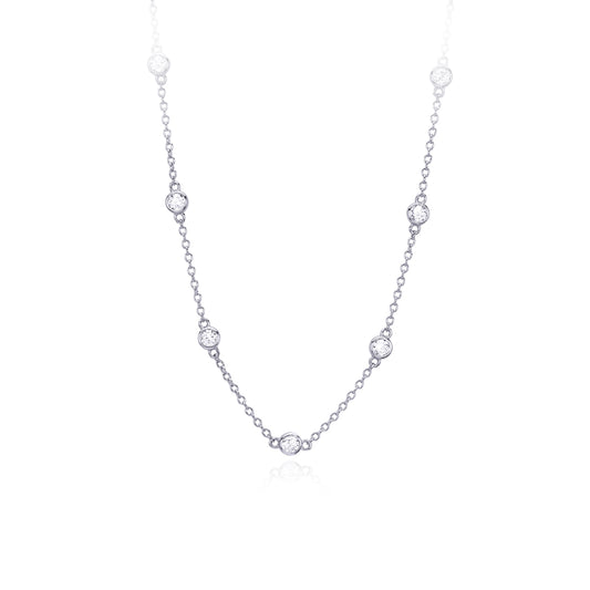 MABINA - Chanel Model Necklace with Zircons