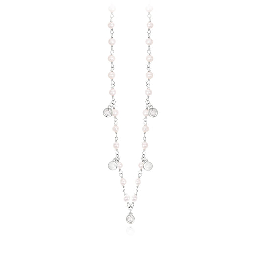 MABINA - Collana con Perle e Zirconi