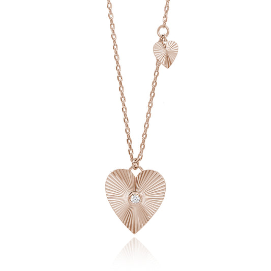 MABINA - Heart Necklace with Rays of Light