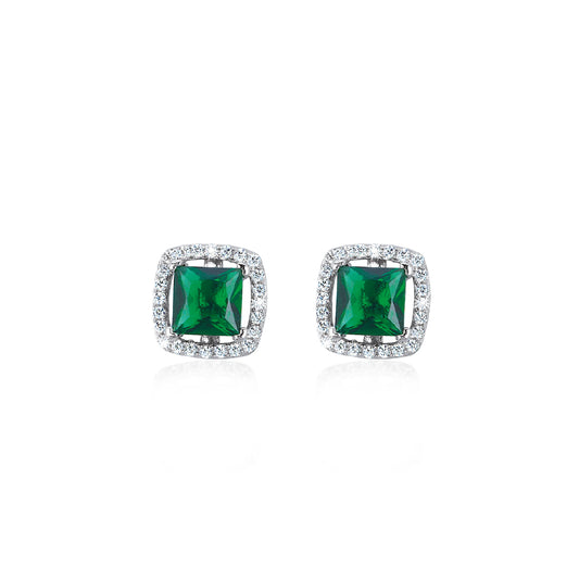 MABINA - Synthetic Zircons and Emeralds Earrings