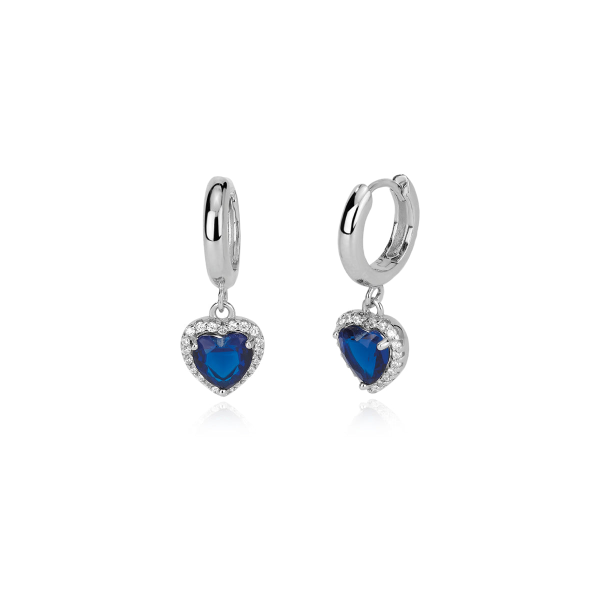 MABINA - Blue Heart Earrings