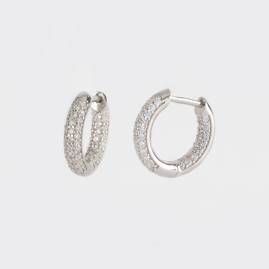 MABINA - Pavè Hoop Earrings