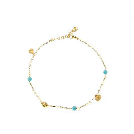 RUE DES MILLE - Turquoise Navy Knit Anklet