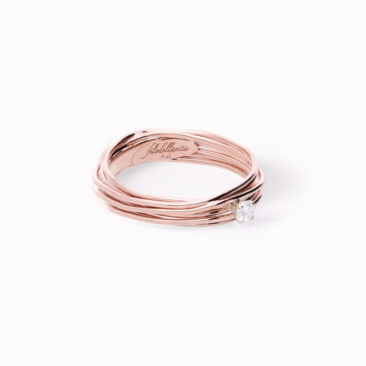 RUBINIA GIOIELLI - Anello Filodellavita Solitario Rose