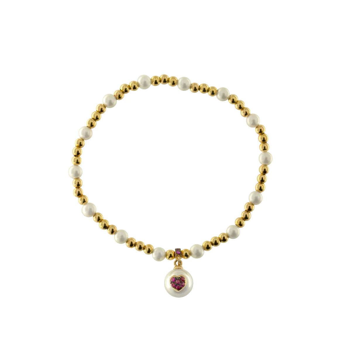 RUE DES MILLE - Bracciale Elastico Perla Pendente