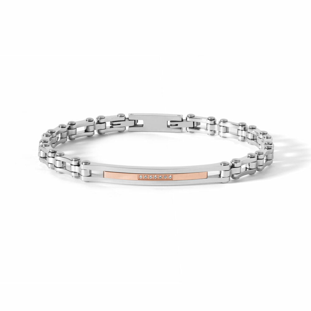 COMETE - Rose and Zirconia Steel Bracelet