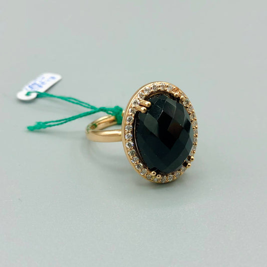 Valenza Jewels - Black Onyx and Diamonds Ring