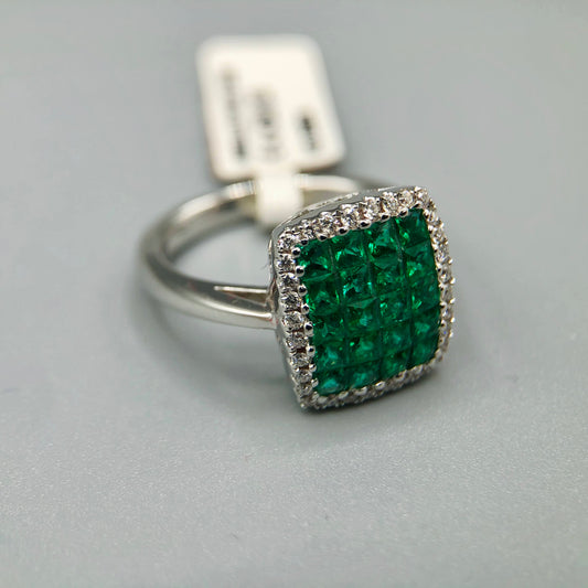 OneGioielli - Anello Pavè Diamanti e Smeraldi