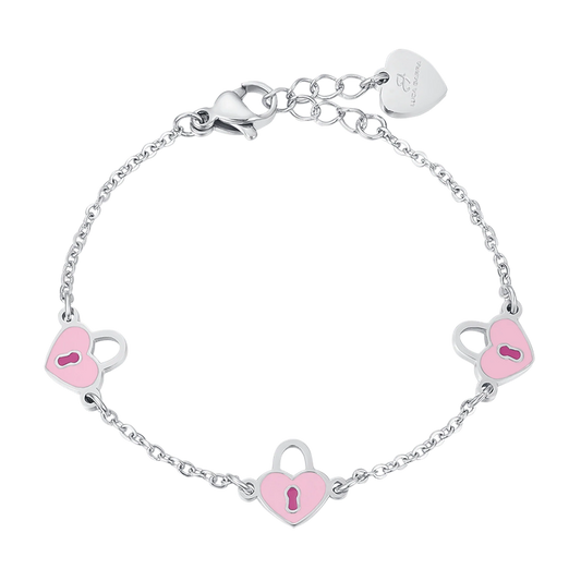 LUCA BARRA - Bracciale Cuori Lucchetto