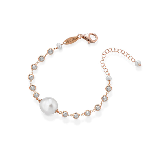 LELUNE - Bracciale con Perle Barocche e Zirconi