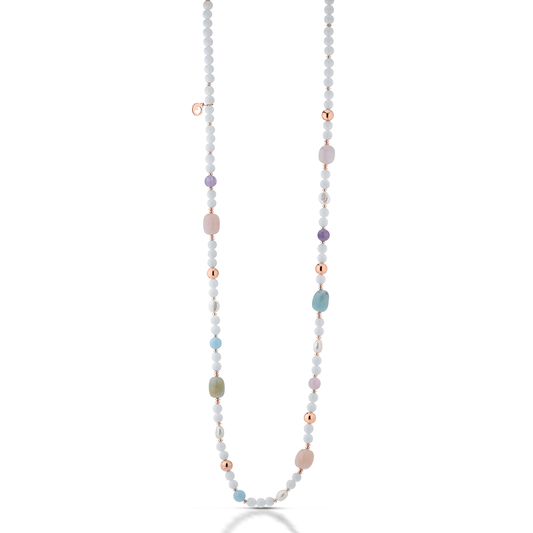 LELUNE - Necklace with Agate, Pearls and Beryl