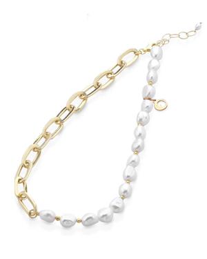 LELUNE - Pearls Necklace and Golden Chain