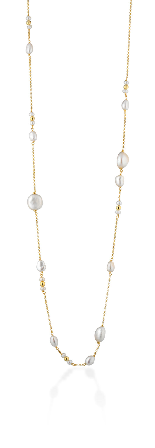 LELUNE - Collana Lunga con Perle Barocche