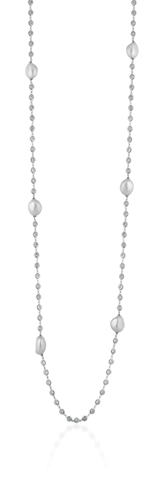 LELUNE - Collana con Perle Barocche e Zirconi