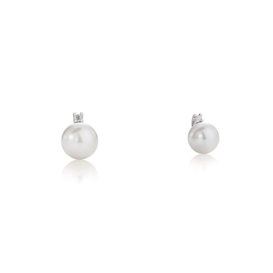 LELUNE - Earrings with Pearls and Diamonds