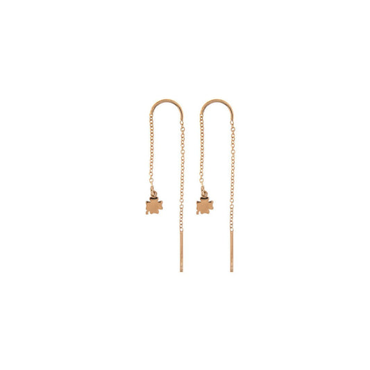 RUE DES MILLE - Earrings with chain and four-leaf clover