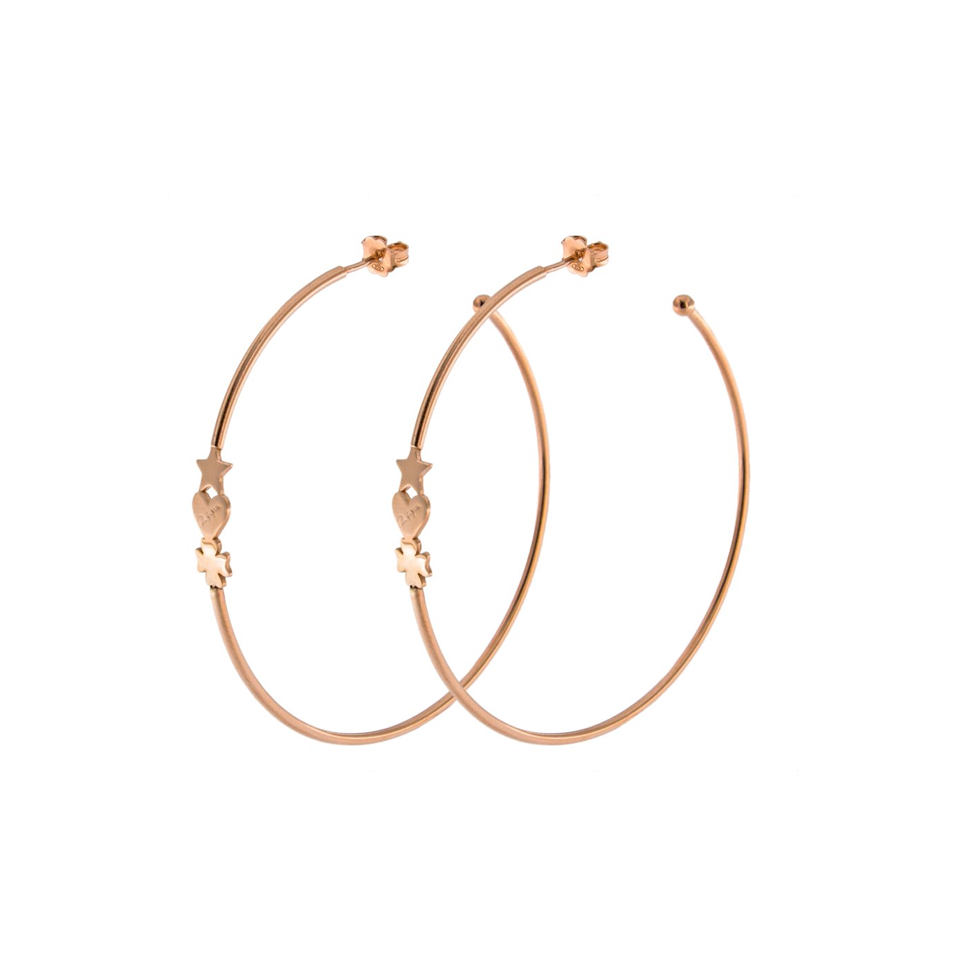 RUE DES MILLE - Heart-Four-Leaf Clover-Star Circle Earrings