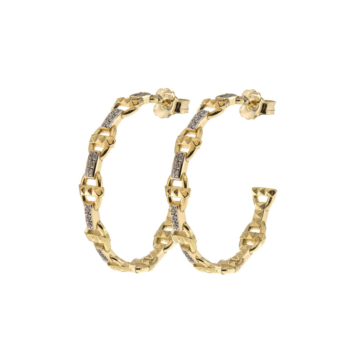 RUE DES MILLE - Orecchini Cerchio Maglia Marina