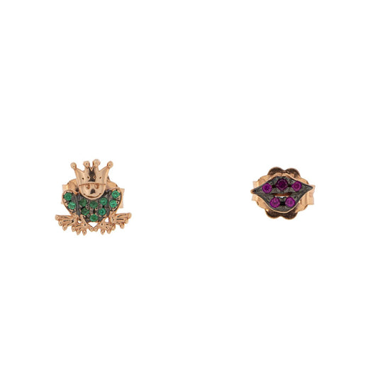 RUE DES MILLE - Frog's Mouth Earrings with Zircons