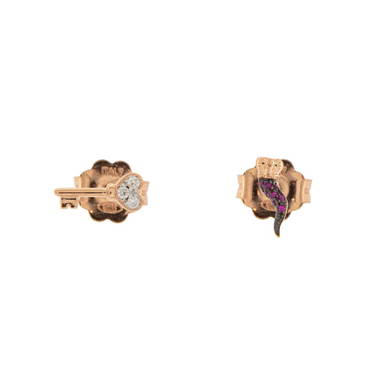 RUE DES MILLE - Zircon Horn Key Earrings