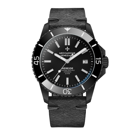 MECCANICHE VENEZIANE - NEREIDE Ø42MM Edizione Speciale Ceramica - Ardesia Pelle PVD