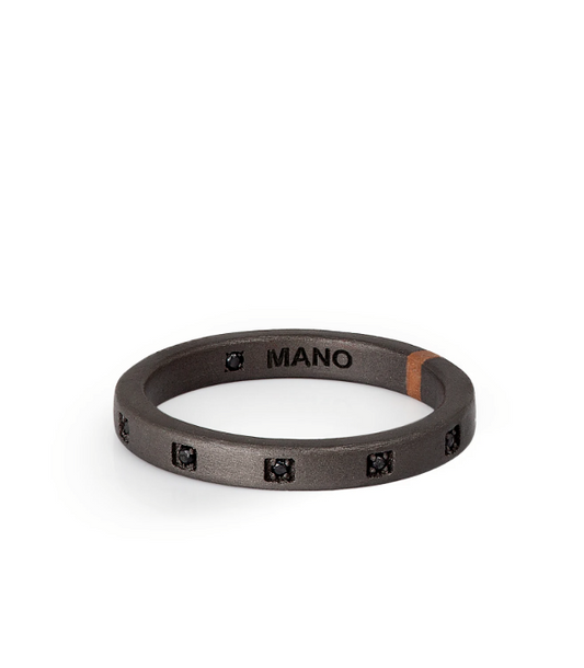 MANO - Anello Titanio, Oro, Brillanti